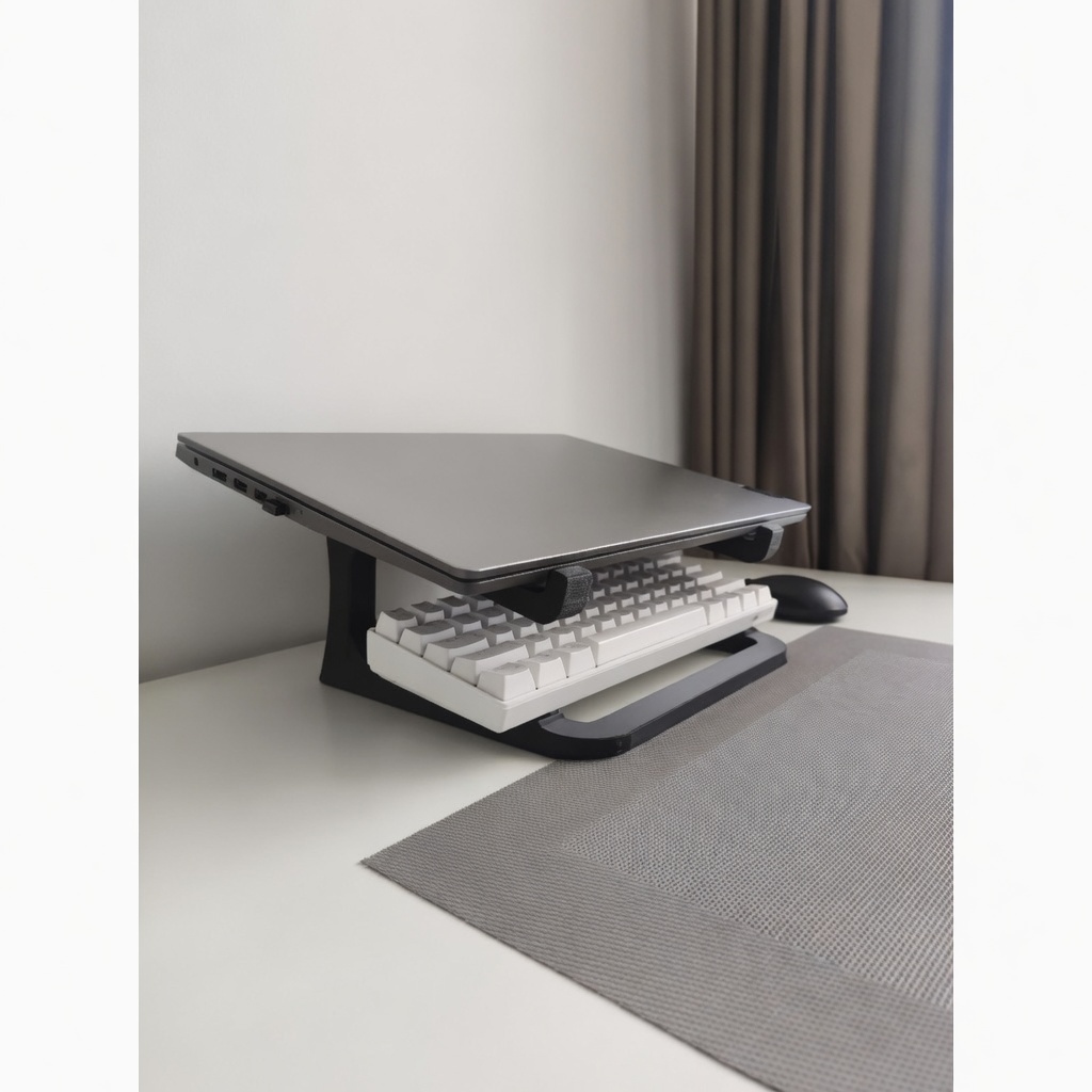 Suporte Teclado/ Notebook , Organizador de Mesa Ergonômica Dupla, Ventilado