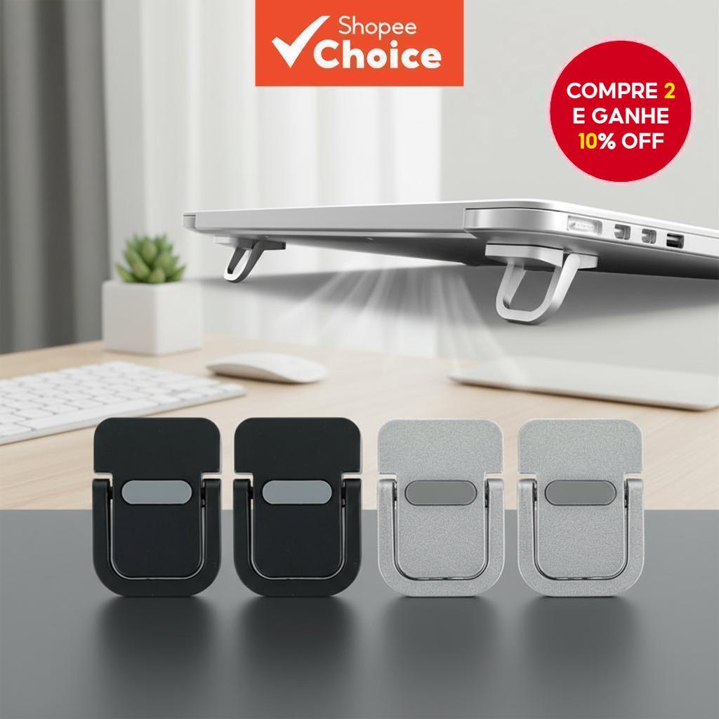 Suporte de Alumínio Portátil Mini para Laptop com Elevação de Teclado para Notebook