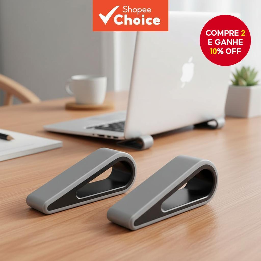 Suporte Universal Ultra Compacto e Dobrável para Teclado de Laptop com Pés de Borracha Elevados e Base Inclinada