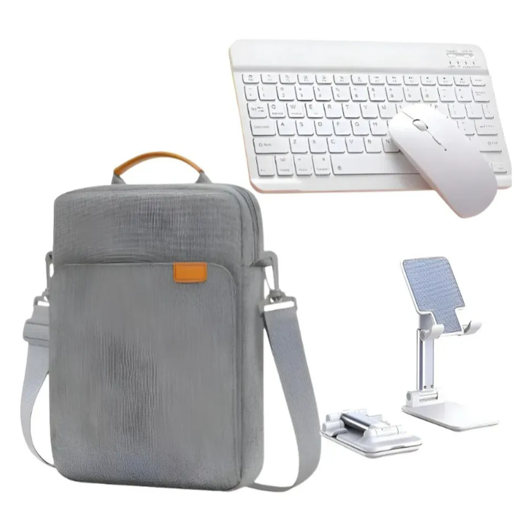Kit Bolsa + Teclado + Suporte Para Tablet Lenovo Tb311fu Cinza