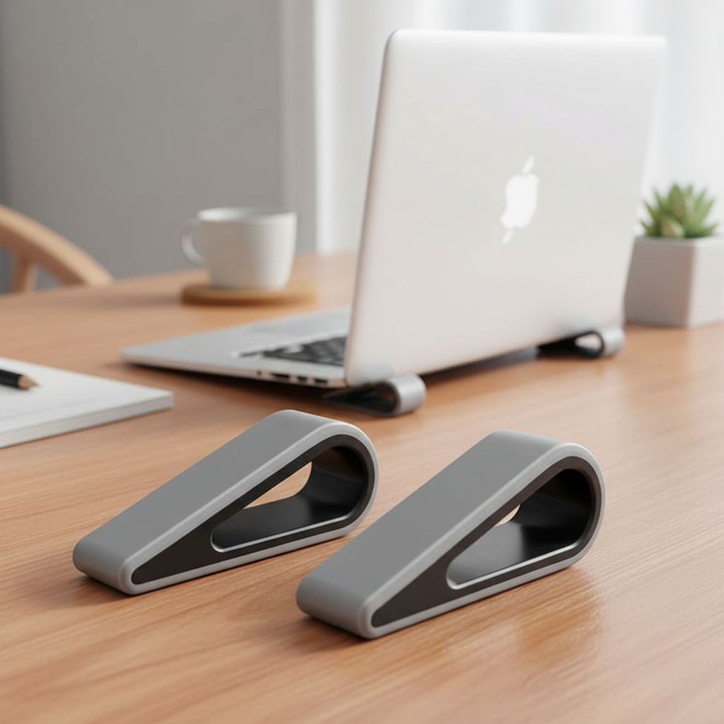 Suporte Universal Ultra Compacto e Dobrável para Teclado de Laptop com Pés de Borracha Elevados, Cunha Inclinada,