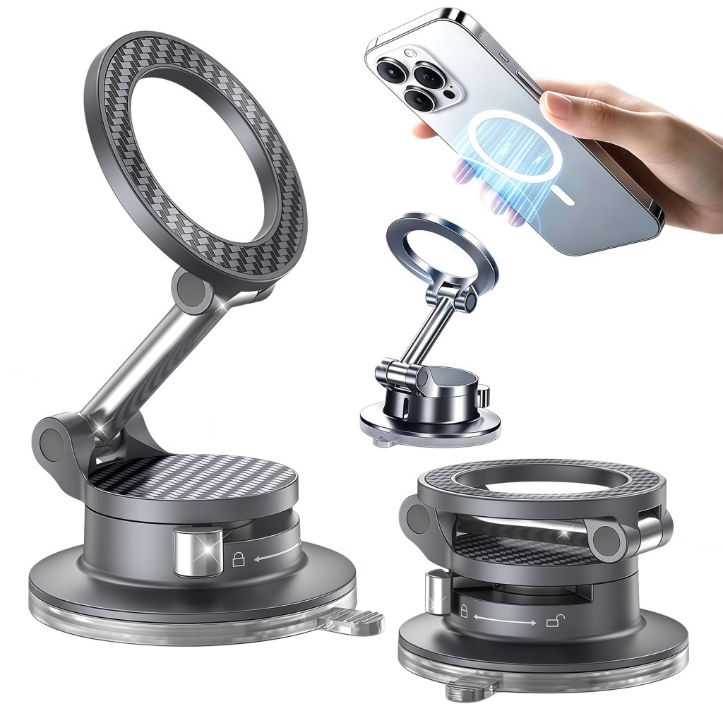 Strong Suction Cup Holder Dashboard Phone Mount for Car Vacuum Magnetic 89lbs Grip 360° Rotating Universal for for Navi
