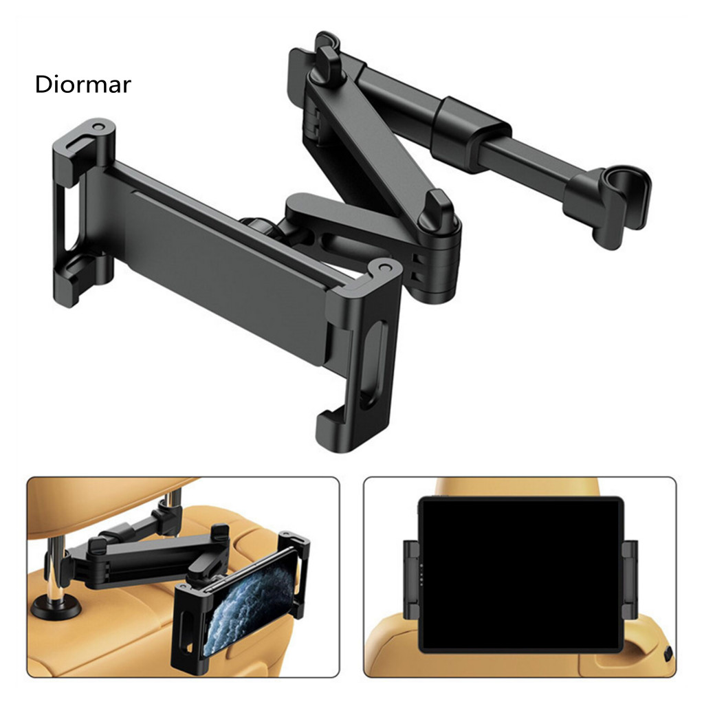 Buckle on Car Phone Mount Mobile Holder for for Rear Headrest Adjustable Telescopic 360° Rotatable Stand for Cars Suvs