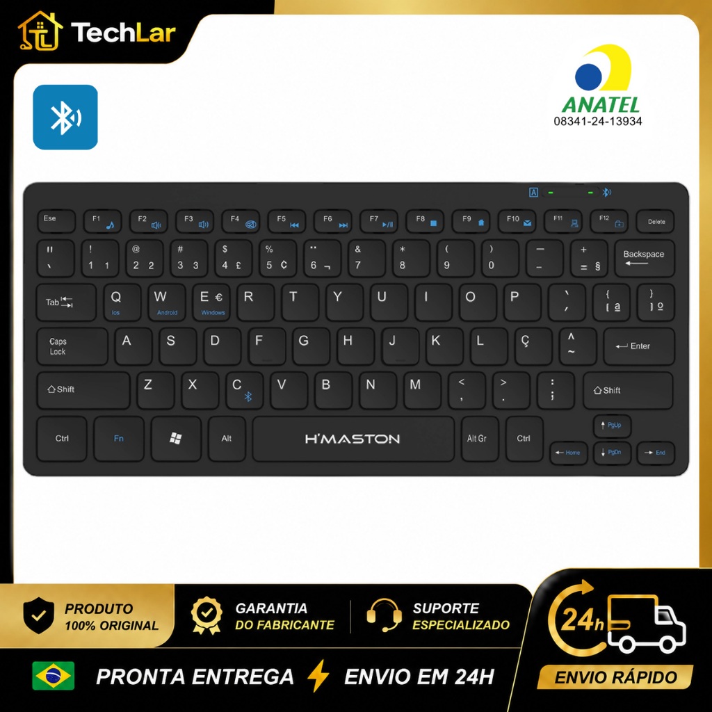 Bluetooth Silent Keyboard, Slim Compact, Wireless, Quiet Typing for Office Home