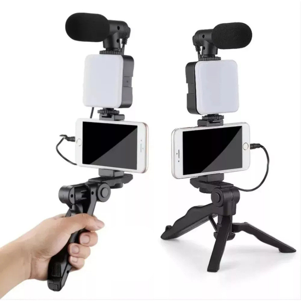SUPORTE TRIPÉ COM LED -  Bastão de Selfie Conjunto de Gravação