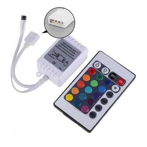 Controlador C/controle 24 Teclas P/fita Rgb 5050/3528