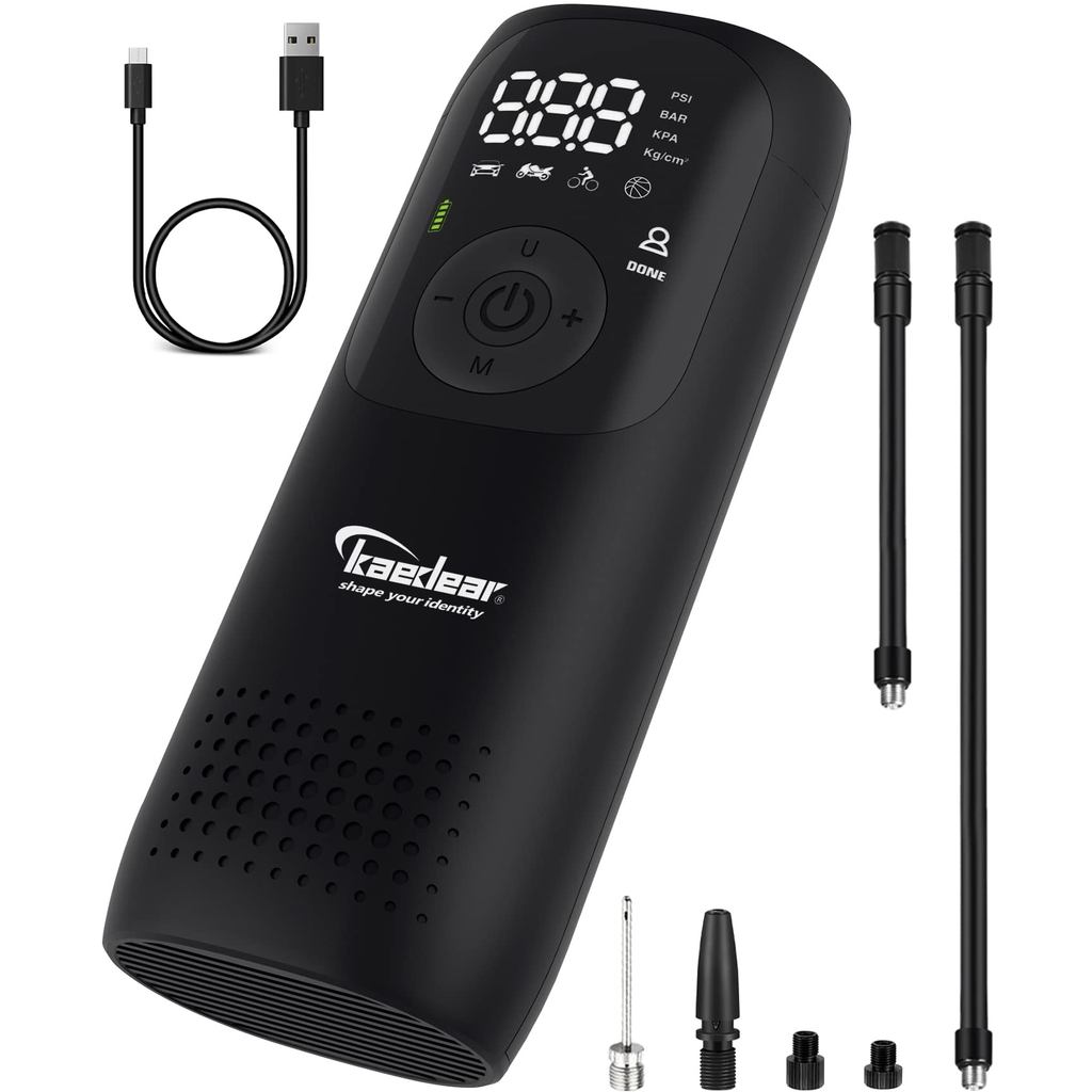 Universal Electric Air Pump for Motorcycles, Bicycles, Cars, and Inflatables - Kaedear KDR-AP Series Mobile Compressor