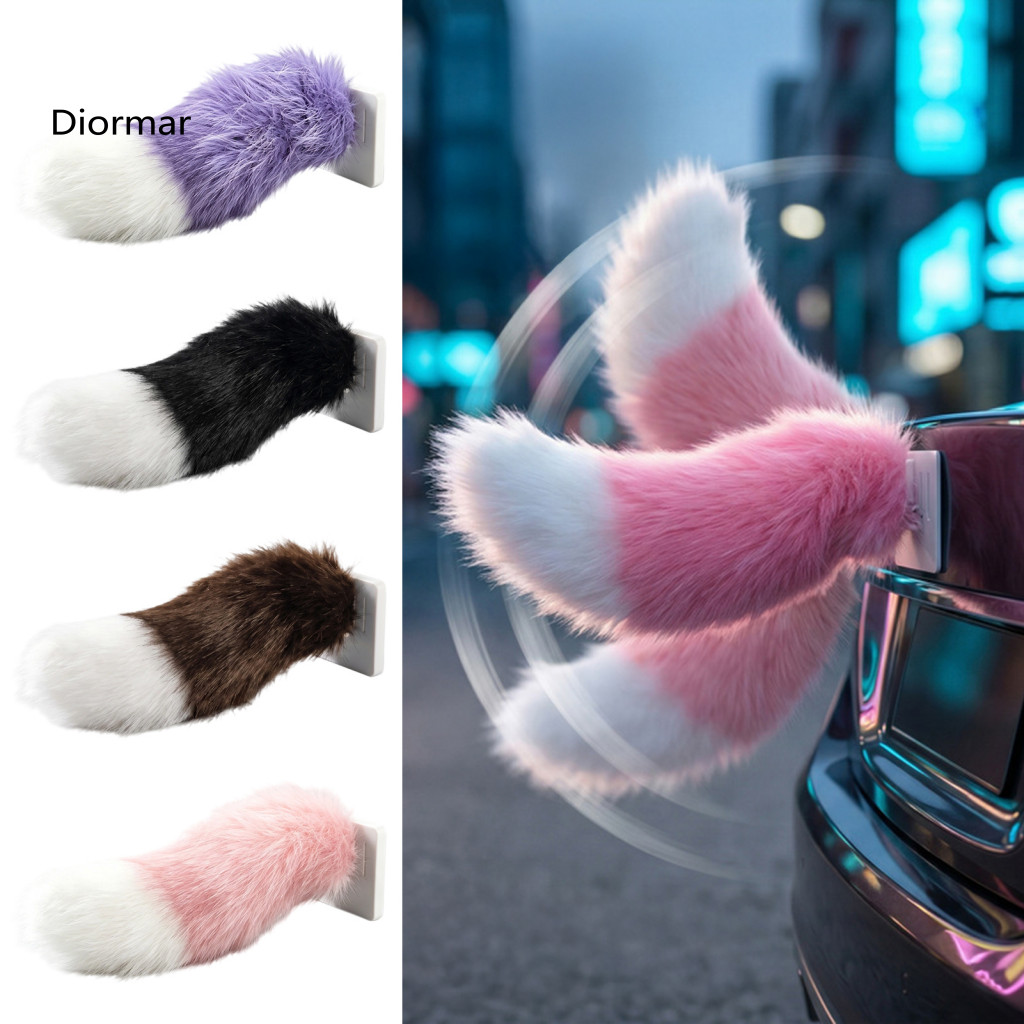 Colorful Car Tail Soft Furry Electric Wagging for Remote Control Fluffy Decor Sound Activated Moving Fur Trunk Ornament