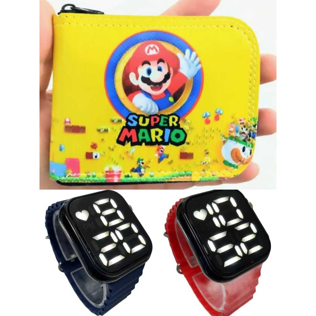 Carteira infantil infantil e relógio digital smart a prova d agua masculino , seu filho merece um presente assim