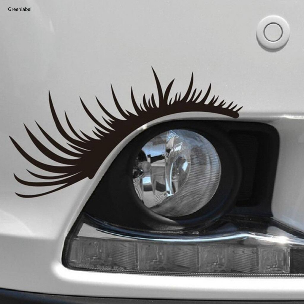 Funny Car Headlight Sticker Cute Decorations 2pcs Waterproof Eyelash Stickers Decals Vehicle Decoration for Cars Trucks