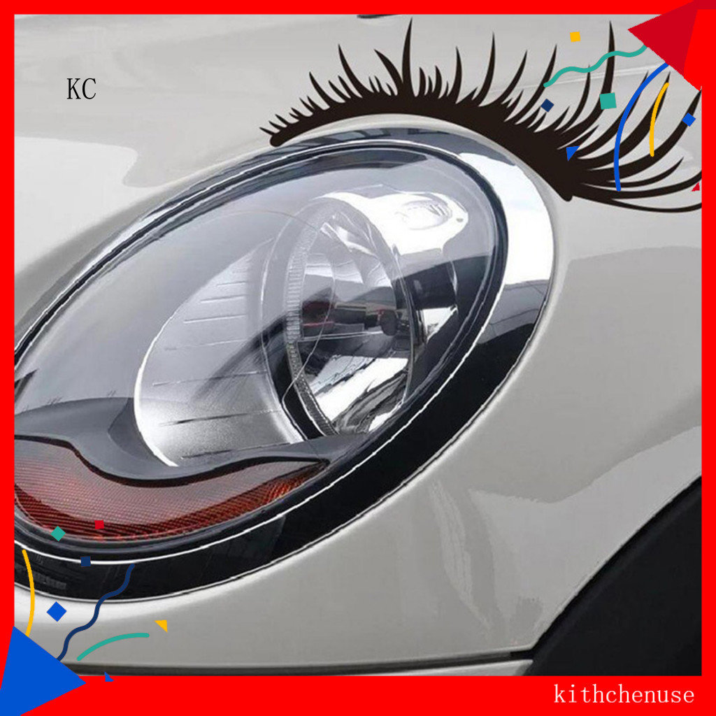 Decorative Car Decals Stickers Waterproof 2pcs Eyelash Funny Headlight Cute Vehicle Decoration for Tailgate Fridge Wall
