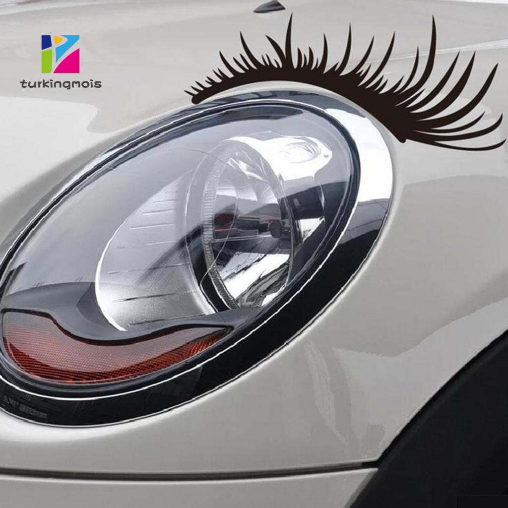 Car Stickers Waterproof Personalized 2pcs Eyelash Funny Headlight Decals Cute Vehicle Decoration for Cars Trucks Fridge