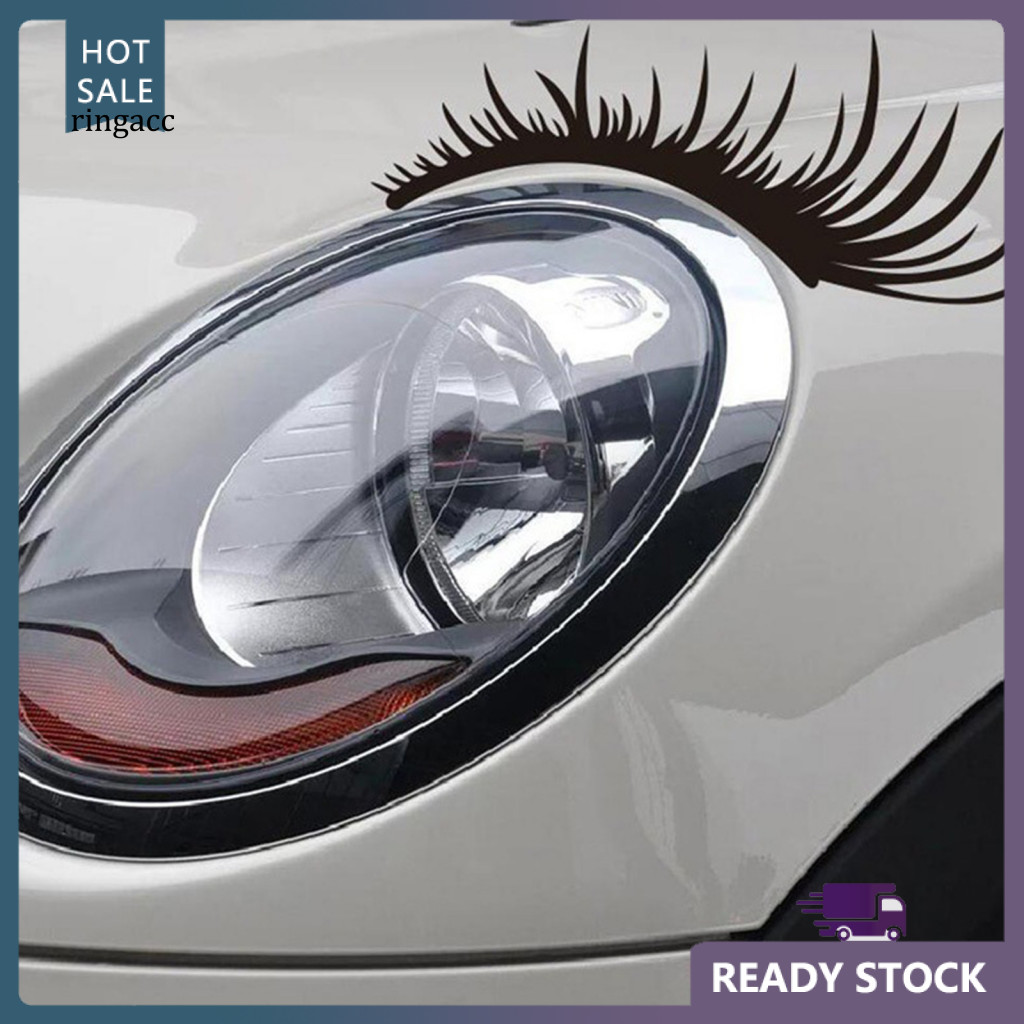 Car Stickers Waterproof Repositionable Decals 2pcs Eyelash Funny Headlight Cute Fake Decorations for Vehicle for Men