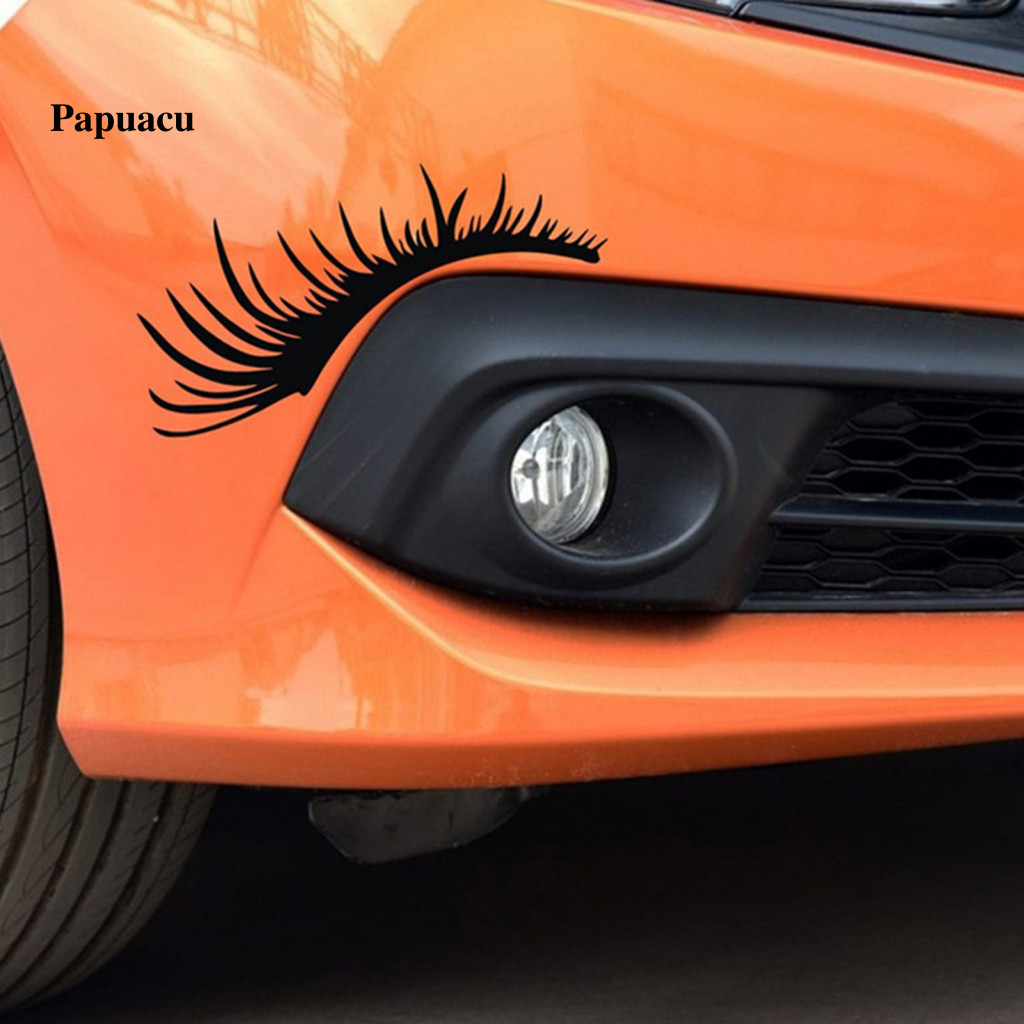 Cute Car Decorations Stickers Waterproof 2pcs Eyelash Funny Headlight Decals Vehicle Decoration for Cars Trucks Fridge W