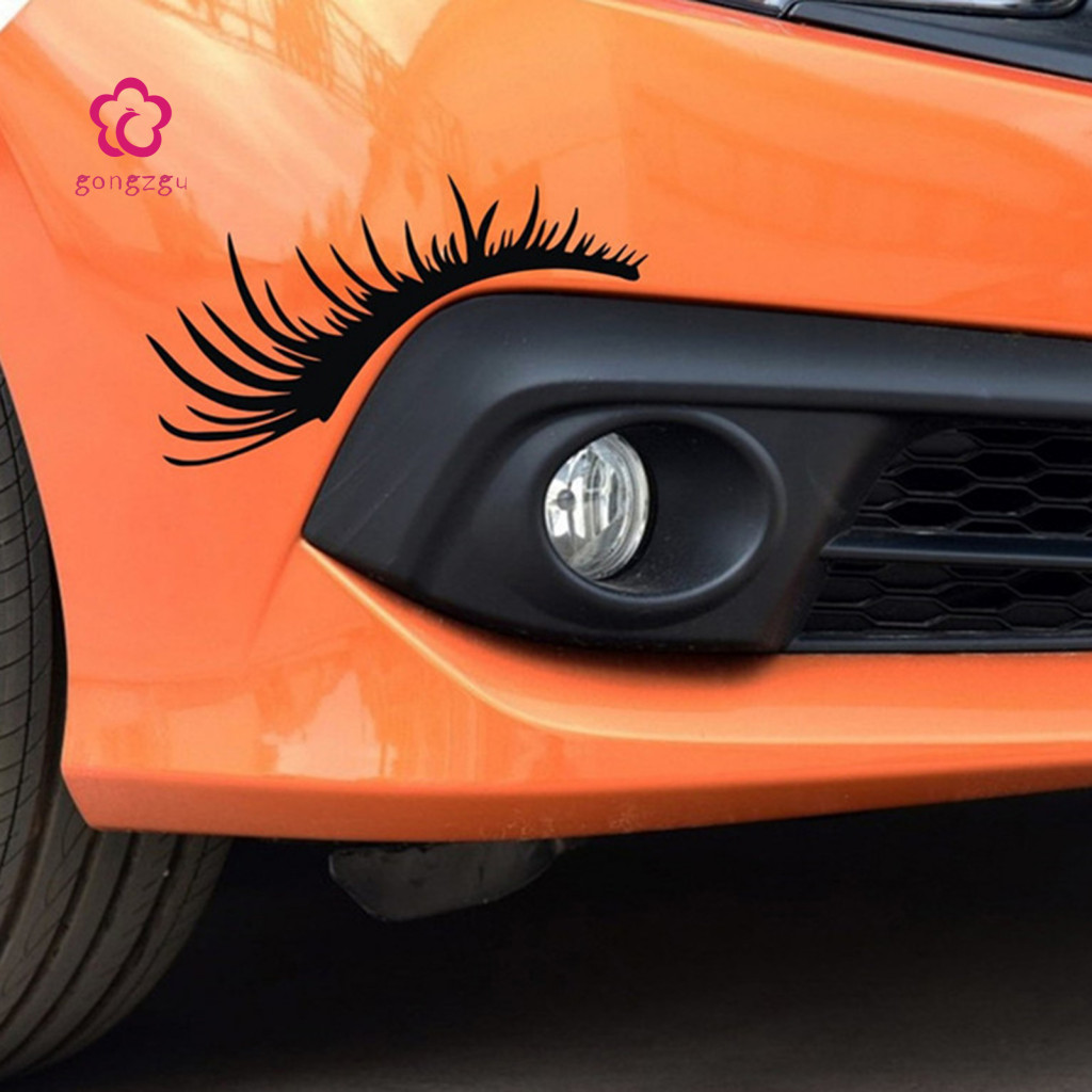 Car Stickers Waterproof Adorable Gift 2pcs Eyelash Funny Headlight Decals Cute Fake Decorations for Vehicle Tailgate for