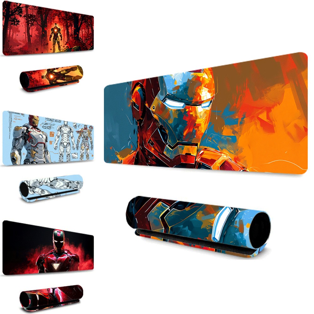 Large Marvel Iron Man Gaming Desk Pad, Waterproof Non-Slip Extended Mouse Mat for Gamers, Students & Office Laptops