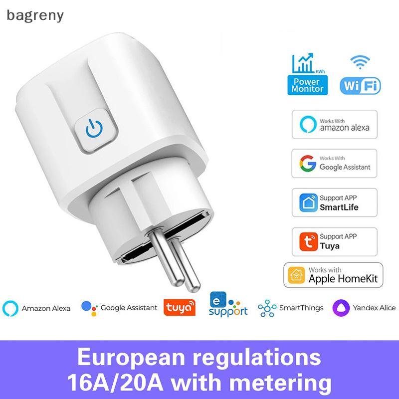 [bagreny] Plugue Inteligente WiFi Soet Ue 16A/20A Com Função De Temporização De Monitor De Energia Tuya Smart Life APP C