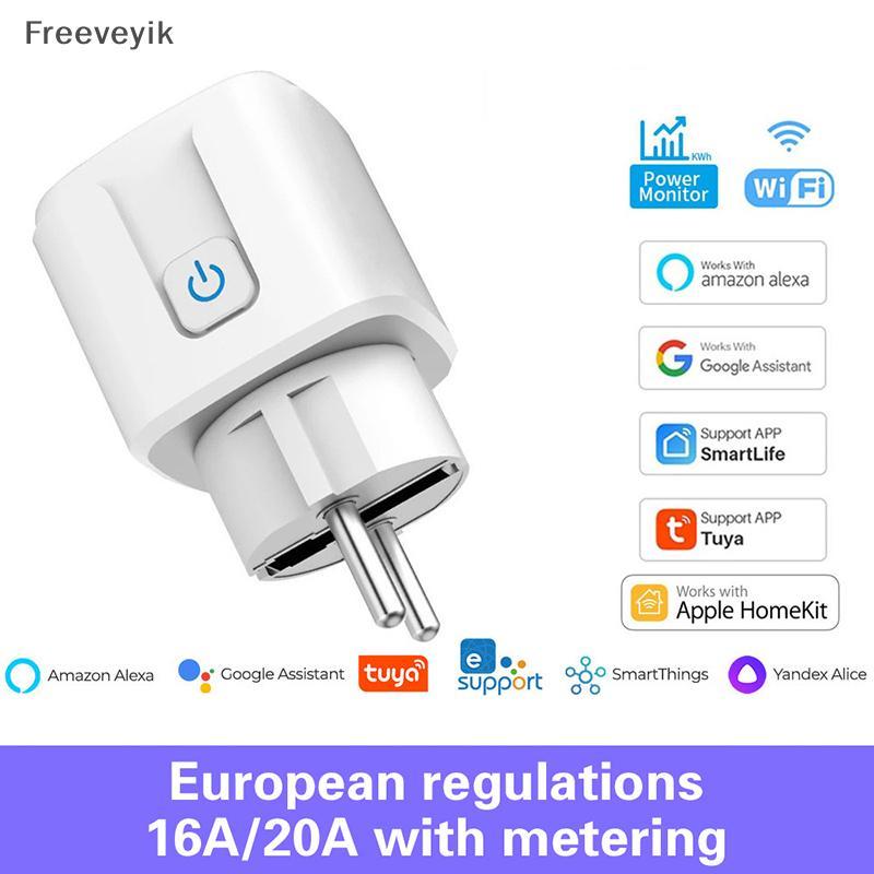 [Fre] Smart Plug WiFi Soet Ue 16A/20A Com Função De Temporização Do Monitor De Energia Tuya Life APP Control Funciona Al