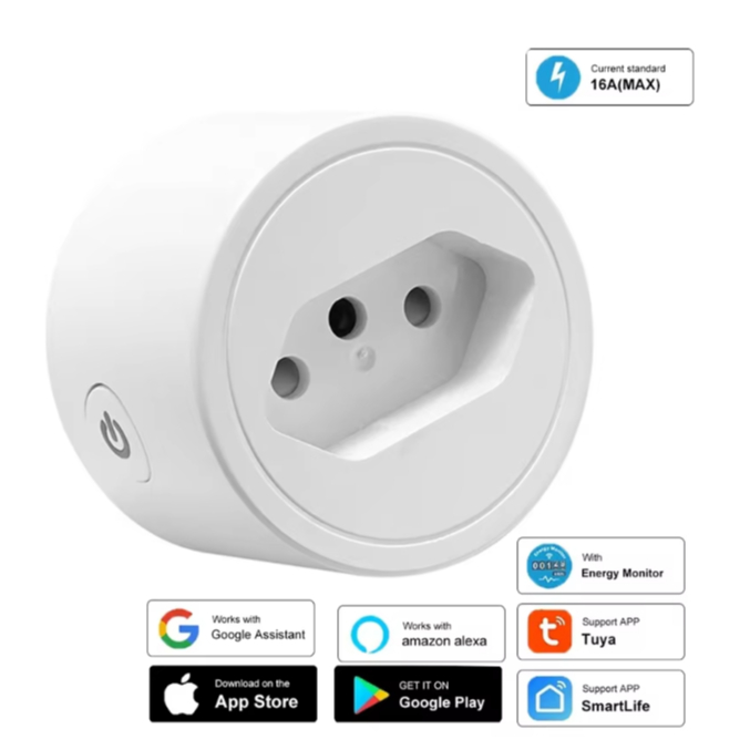 Tomada Inteligente 16a Tomada Protetor Contra Surtos Monitor Energia Temporizador Voz Remoto Alexa Google Casa
