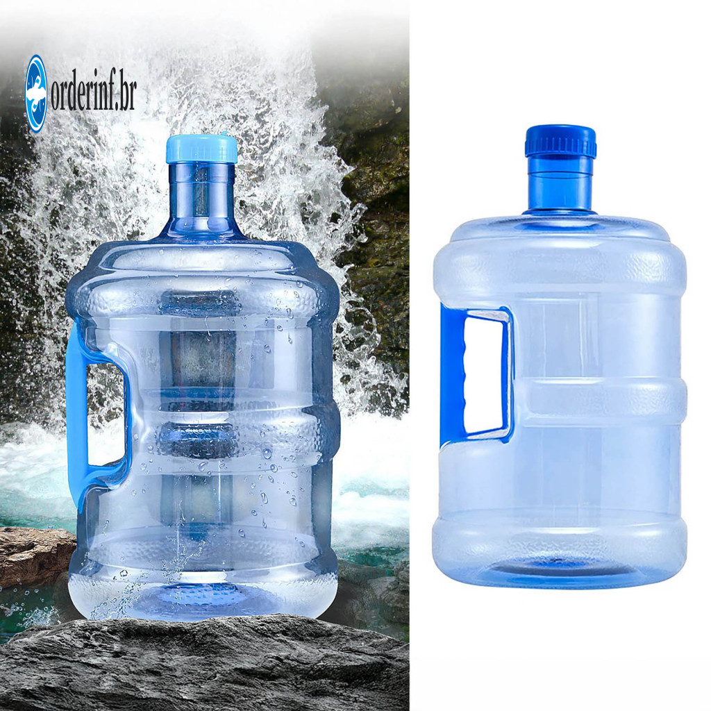 Portable Handle Water Tank Container Reusable Pet Jug with Easy Grip – Refillable Bottle for Home Office Emergency for