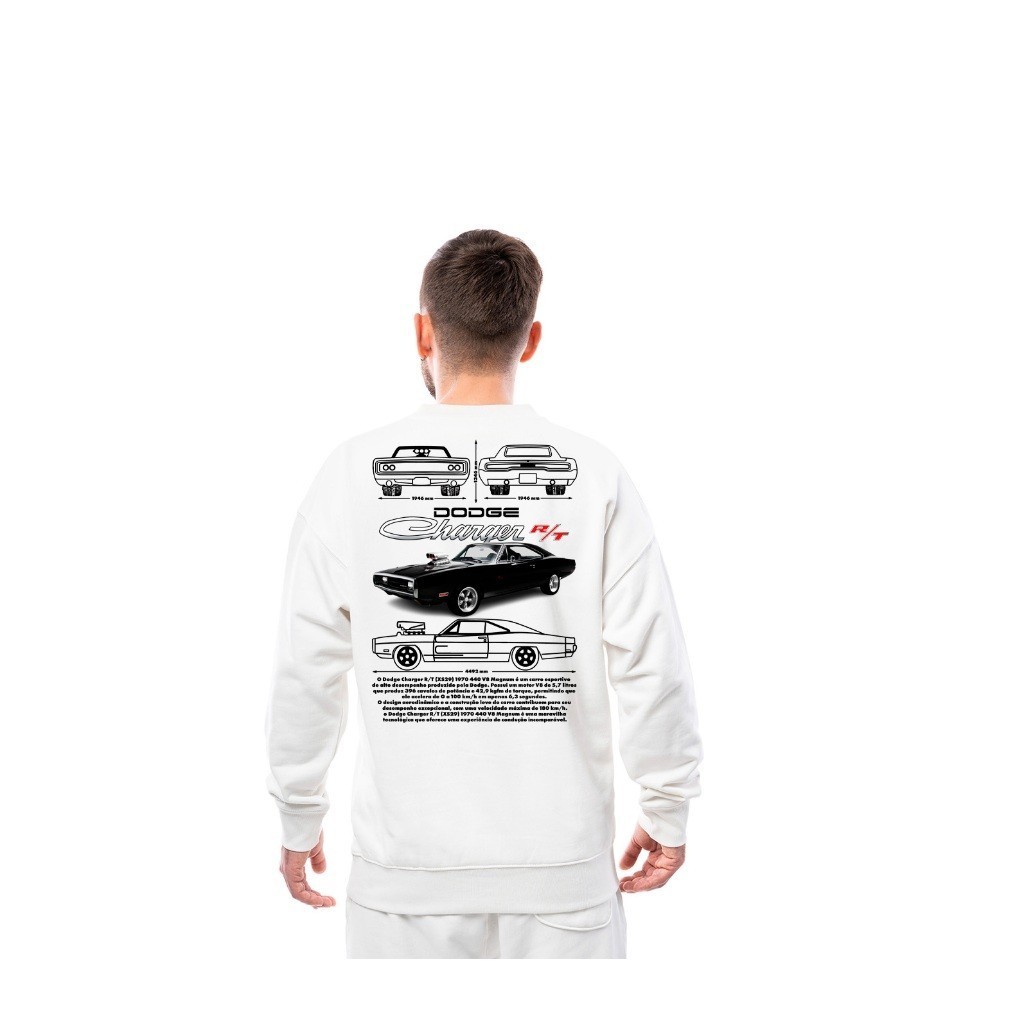 Moletom Gola Redonda Careca Corrida Charger R/t 197