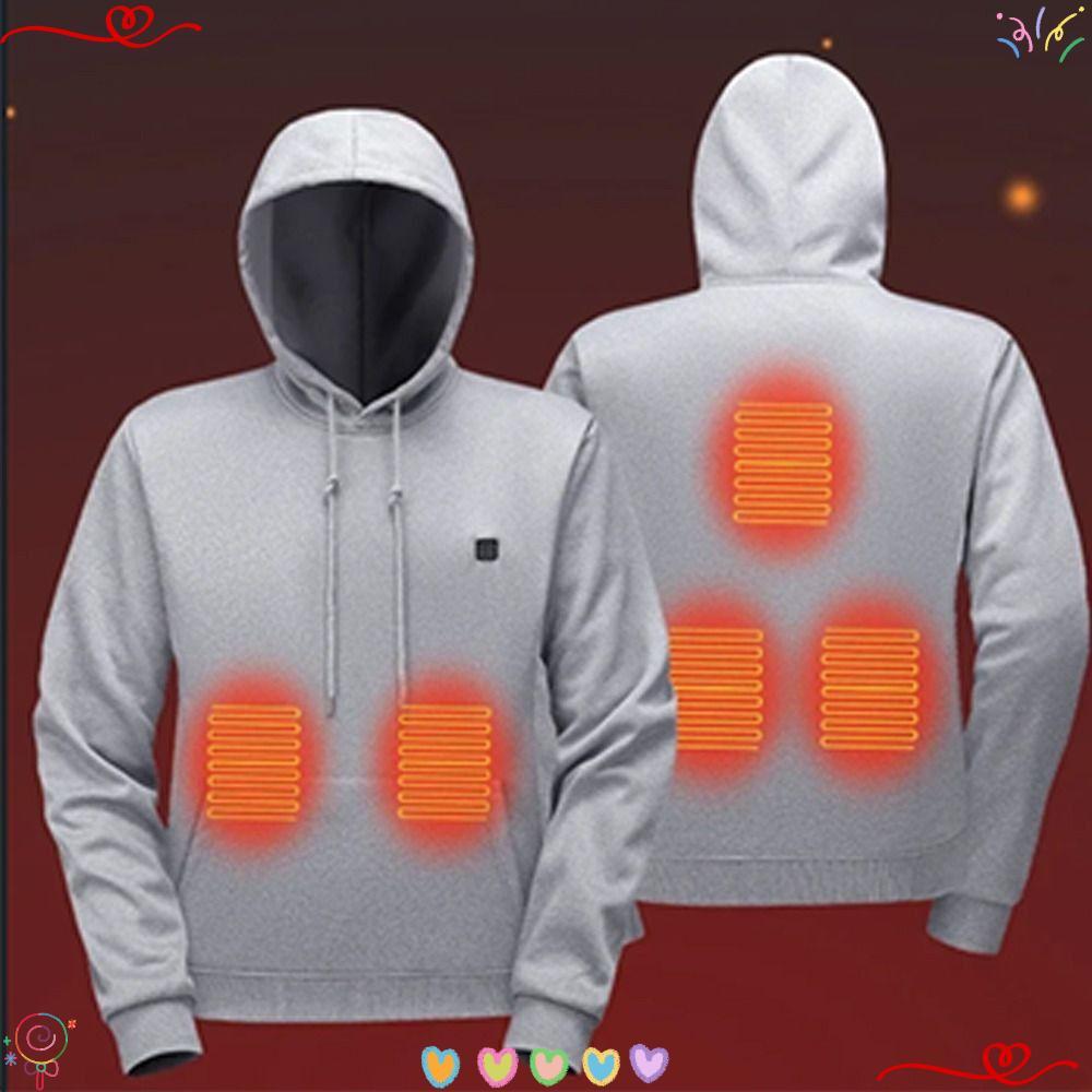 Carta Aquecida Hoodies , Jaquetas Elétricas Leves USB , Lavável 5 Zonas De Aquecimento Casaco Com Capuz Aquecido