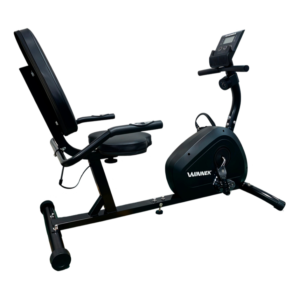 Bicicleta Ergométrica Horizontal Magnética Winnek Monitor Digital 8 Niveis de ajustes Sensor de pulsaçao Pedal com Cinta