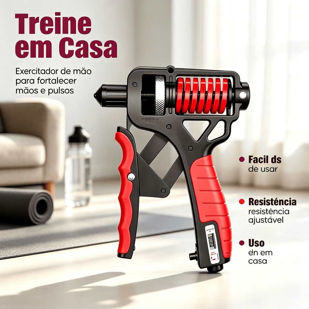Hand Grip 165Kg Contador digital Musculação Treino de Antebraço Ajuste de Força Academia Resistente