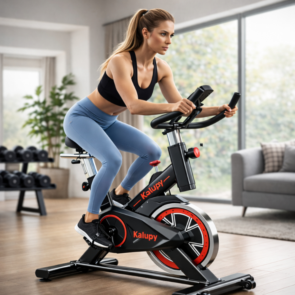 Bicicleta Ergométrica Spinning com Monitor Digital 120kg Academia em Casa Silenciosa Kallupy