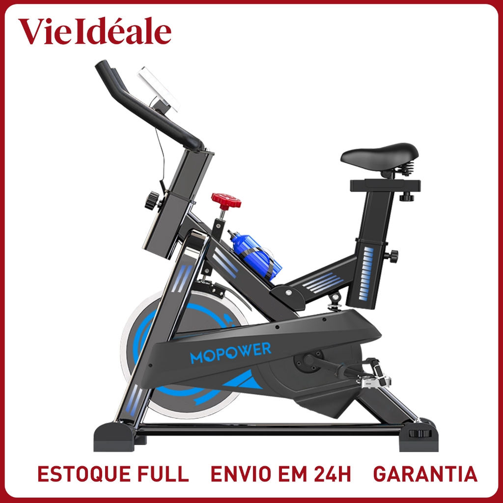 Bicicleta Spinning Profissional 15kg Roda Inércia - Suporta 150kg  | Display Digital | Silenciosa | Altura Ajustável