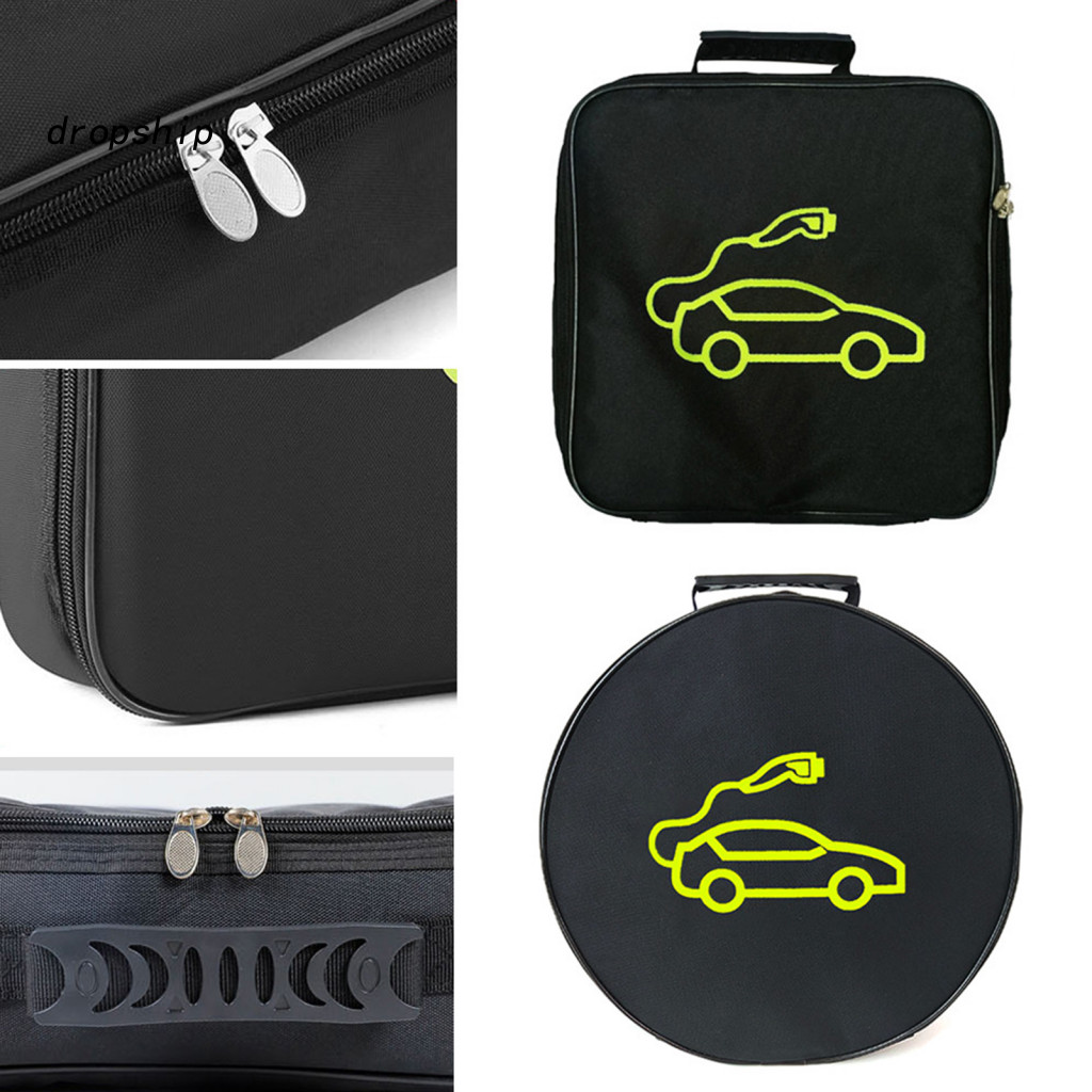 Travel-friendly Car Charger Organizer Portable Waterproof Storage Bag Oxford Cloth Cable Case for New Energy Vehicle Cha
