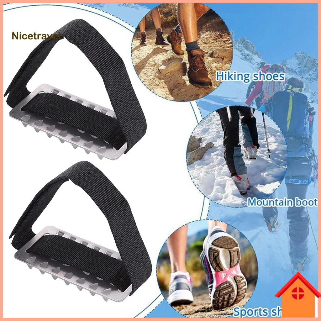 Shoes Ice Cleats Anti-slip Snow 2/4/6 Pcs with 26 Steel Studs – Adjustable Non-slip Winter Shoe Traction Grips for Out