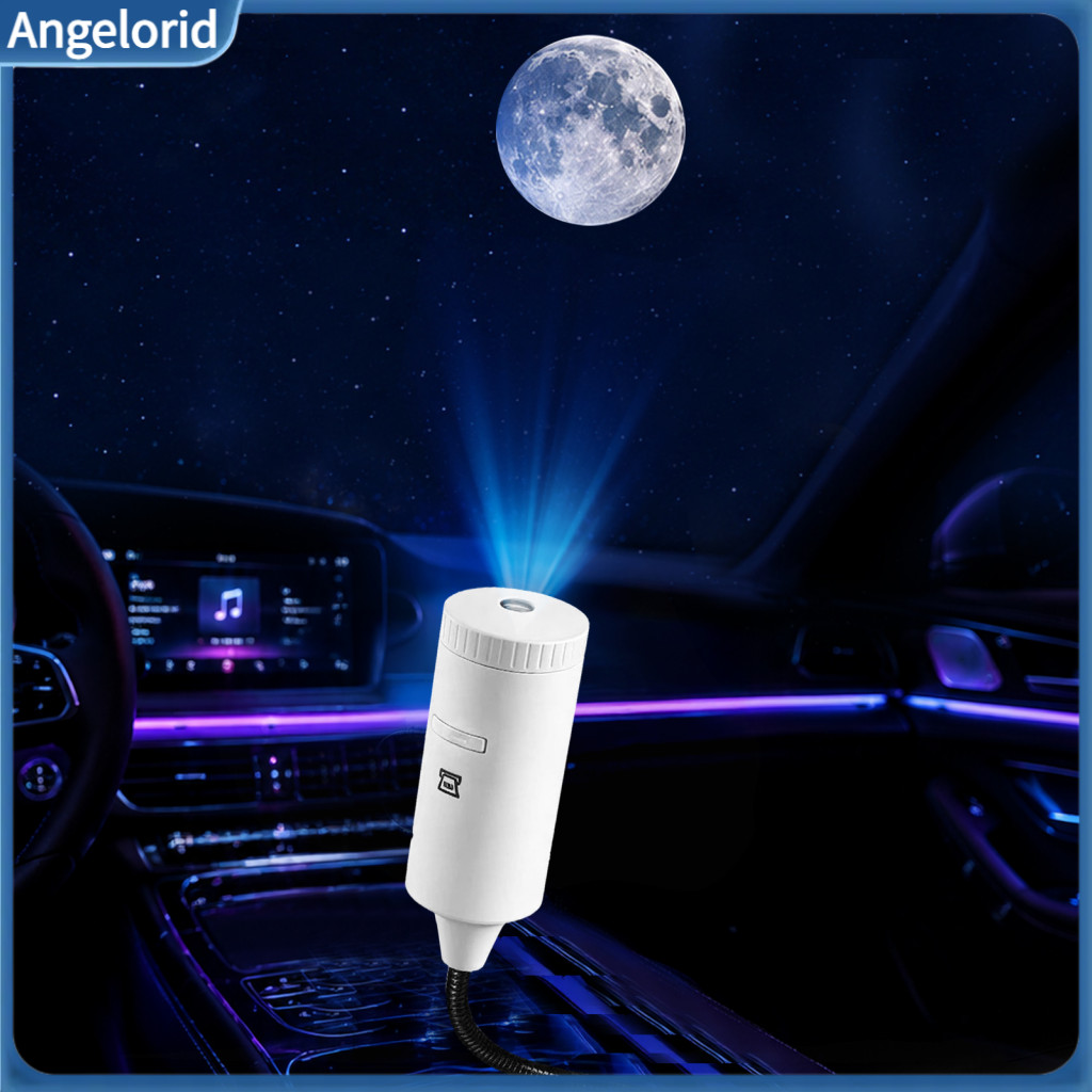 Moon Projection Lamp Adjustable Usb Projector with Milky Way Films 360° Rotating Led Night Light for Car Bedroom Ceilin