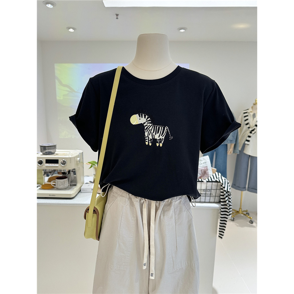 [Camiseta Premium Algodão Puro]LA Vintage Tizion Horse printed t-shirt, basic printed, for home and going out for summer