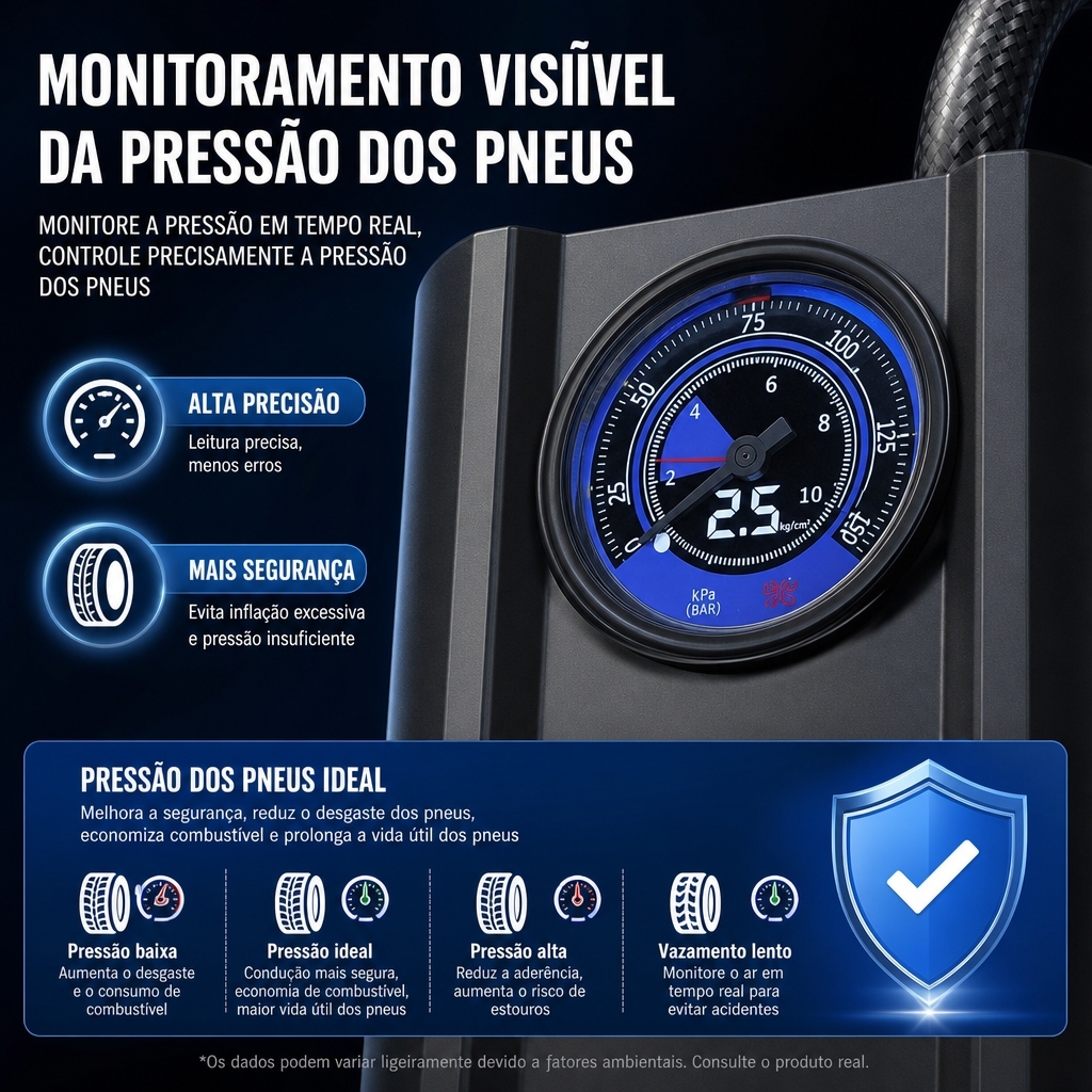 Air Compressor 150PSI 5200mAh Digital Display Wireless Pump with LED Light Portable Tire Inflator for Car Motorcycle