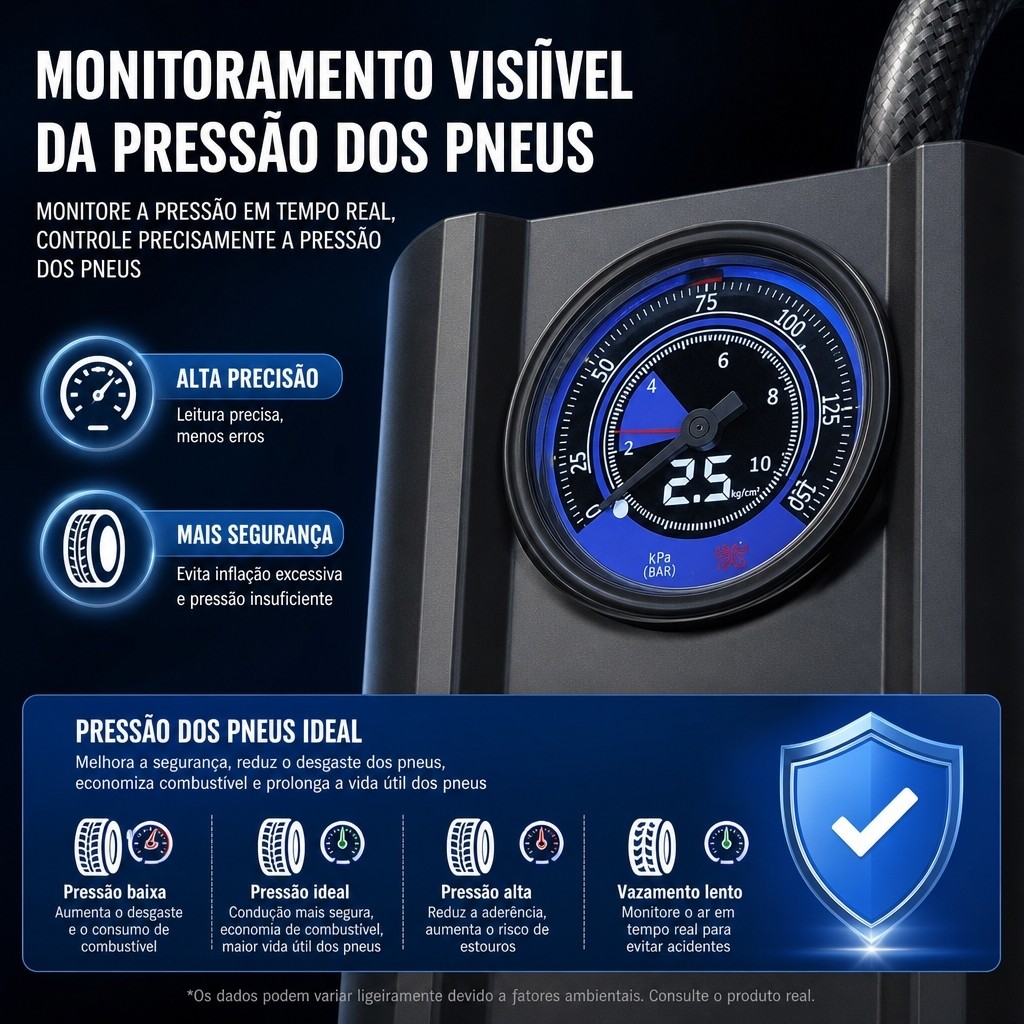 Air Compressor 150PSI 5200mAh Digital Display Wireless Pump with LED Light Portable Tire Inflator for Car Motorcycle