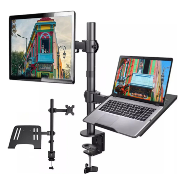 Suporte Duplo Articulado De Mesa Para Monitor E Notebook De 13'' e 27''