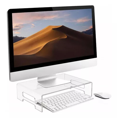 Base Notebook Suporte Bancada Monitor Gamer Em Acrílico
