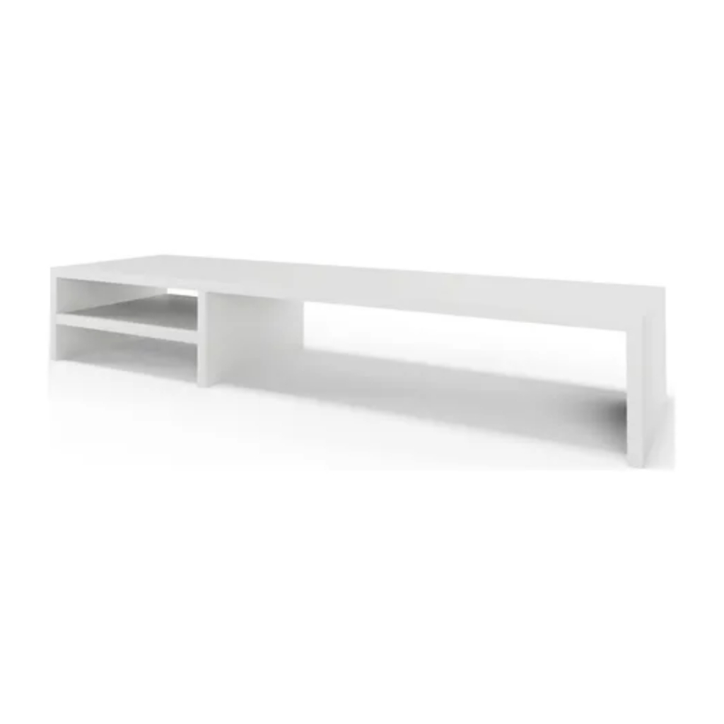 Suporte Para Monitor 100x23x11cm Mdf Com 2 Prateleiras Organizadora Escritório Mesa