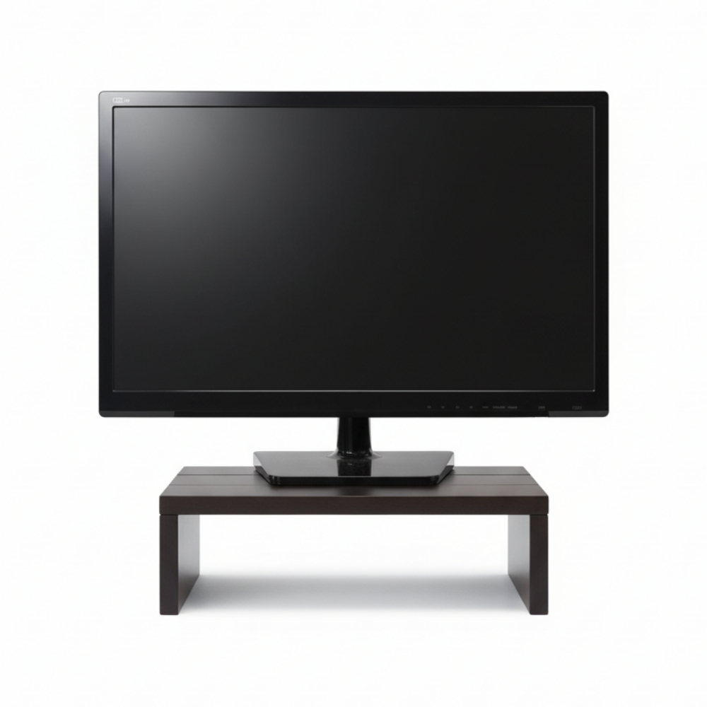 Suporte Monitor Madeira Eucalipto Mesa cor Tabaco