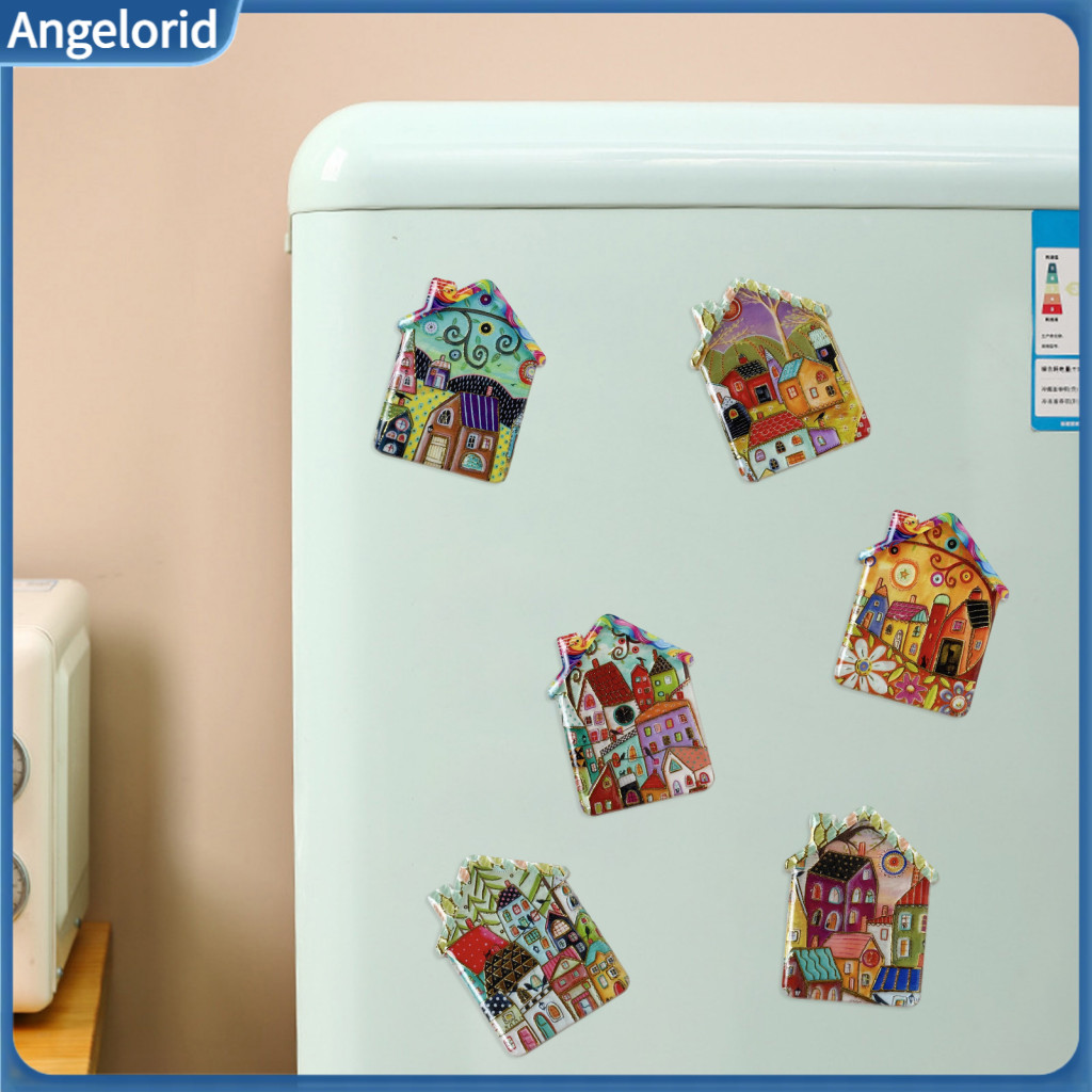 House Refrigerator Magnets Fairy Tale Town Magnet Vintage – Colorful Magnetic Kitchen Fridge Decoration Accessories fo