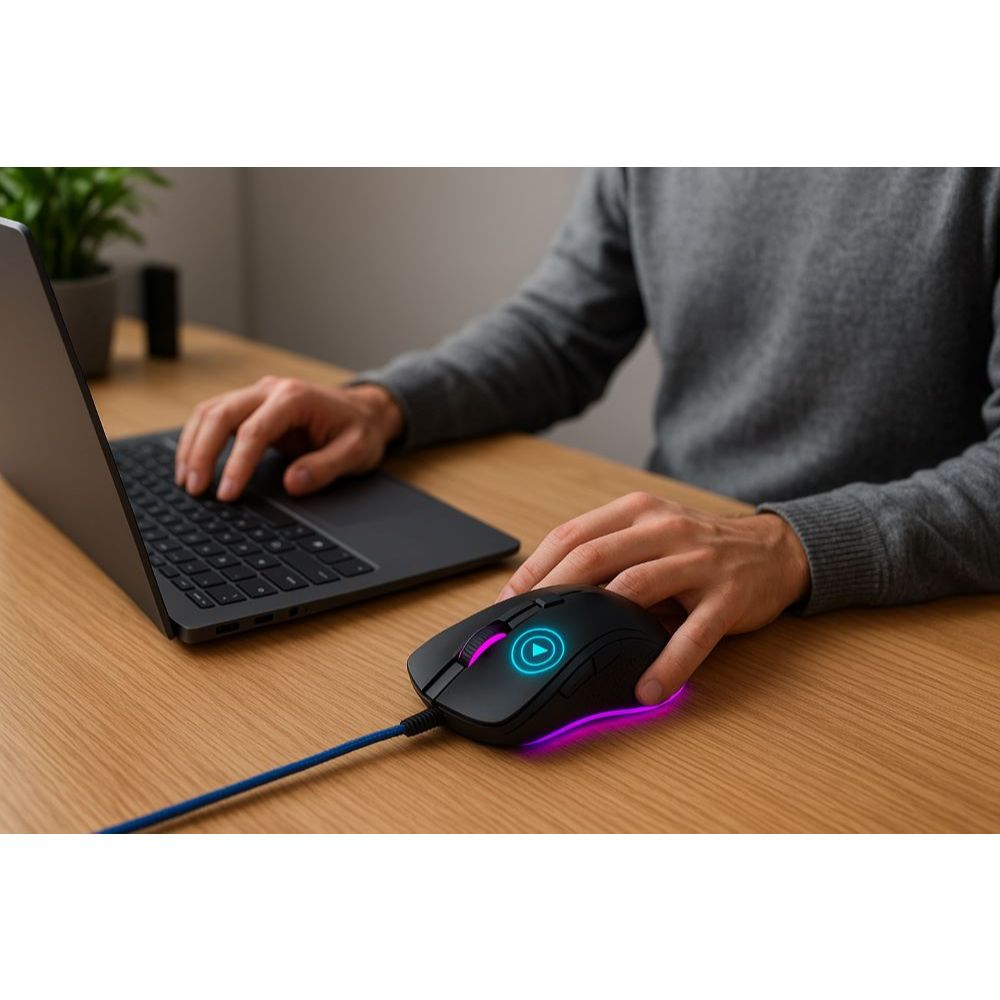 Mouse Usb Com Fio Óptico Preto Pc Computador Precisão Conforto