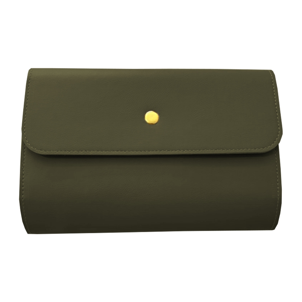 Case para Mouse e Carregador Couro Sintético Verde Musgo
