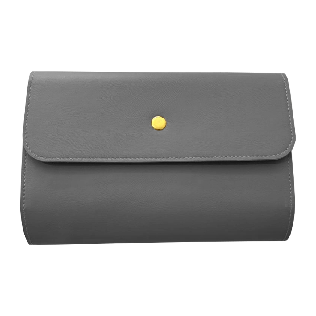 Case para Mouse e Carregador Couro Sintético Cinza Claro