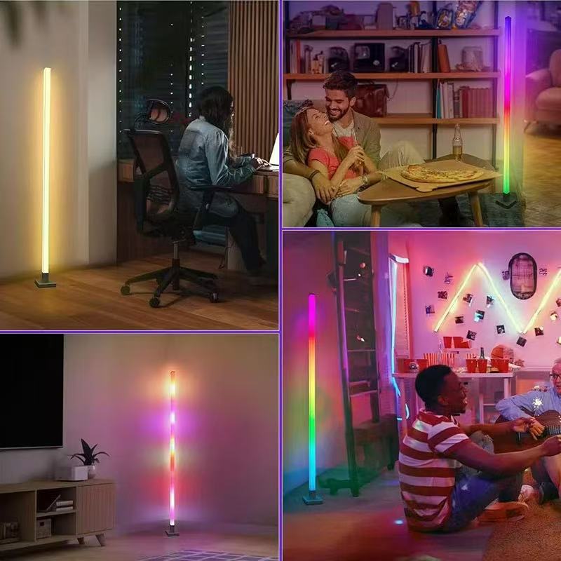 Luminária de Chão Inteligente RGB LED – Iluminação Smart e Colorida para Decor