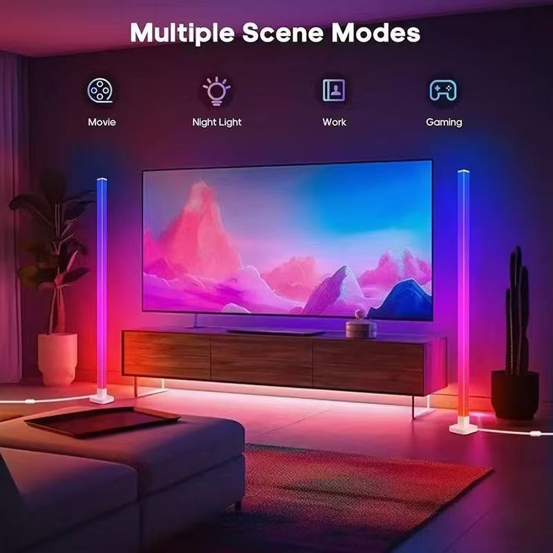 Luminária de Chão Inteligente RGB LED – Iluminação Smart e Colorida para Decor