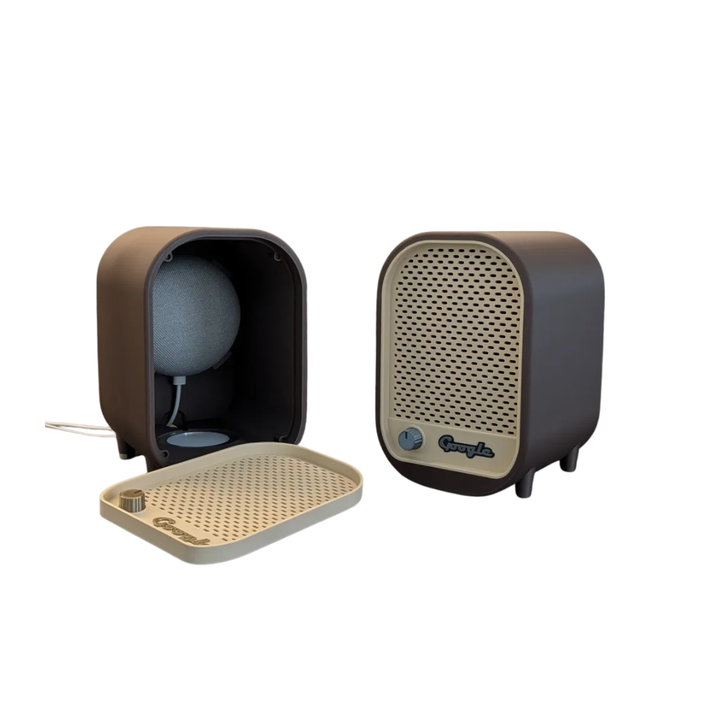 case alexa retrô capa vintage, suporte google nest mini decoração retrô acessório decorativo vintage  smart speaker