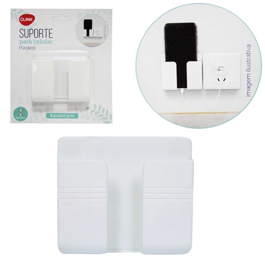Suporte De Parede Para Celular Smartphone E Controle Remoto Sem Furos - Objetos De Decoração Clink