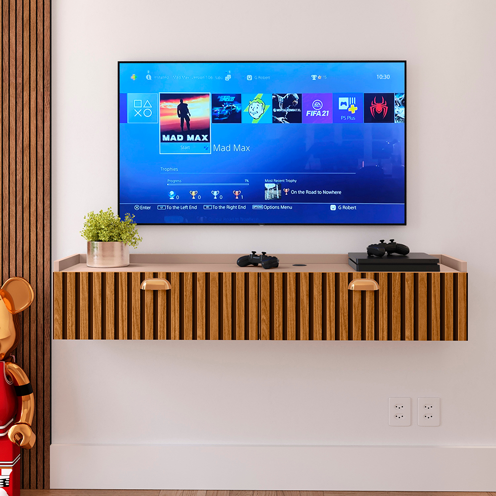 Rack Bancada Home 90 / 120 cm Estante TV Smart Porta Nicho Decoração Sala Quarto Classic Decor