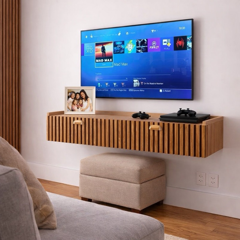Rack Bancada Home ate 50pol 90cm / 120cm Estante TV Smart Porta Nicho Decoração Sala Quarto Classic Decor